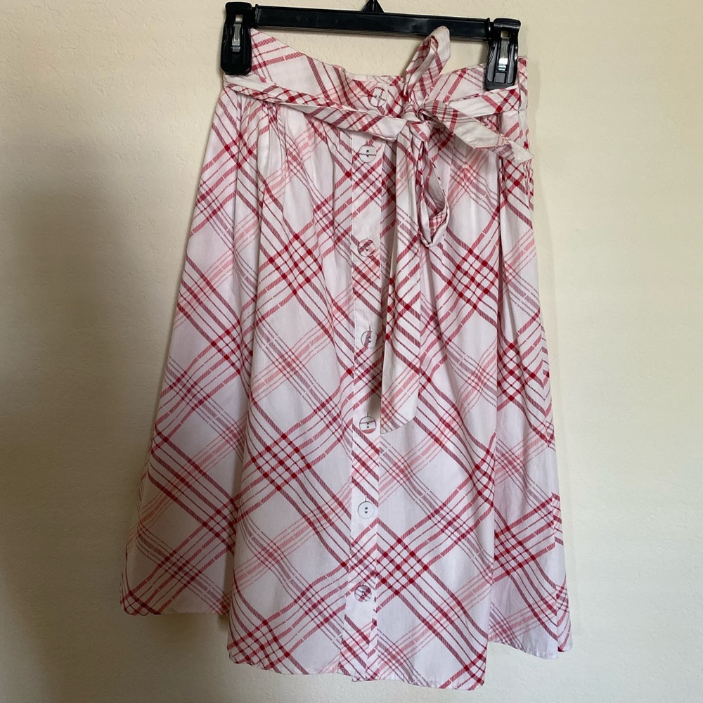 Red and white skirt